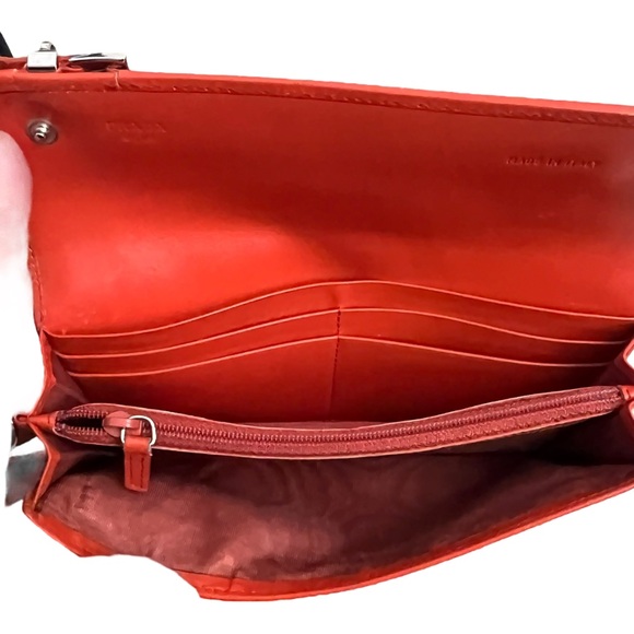 Prada Long Wallet Orange Leather - Picture 12 of 16